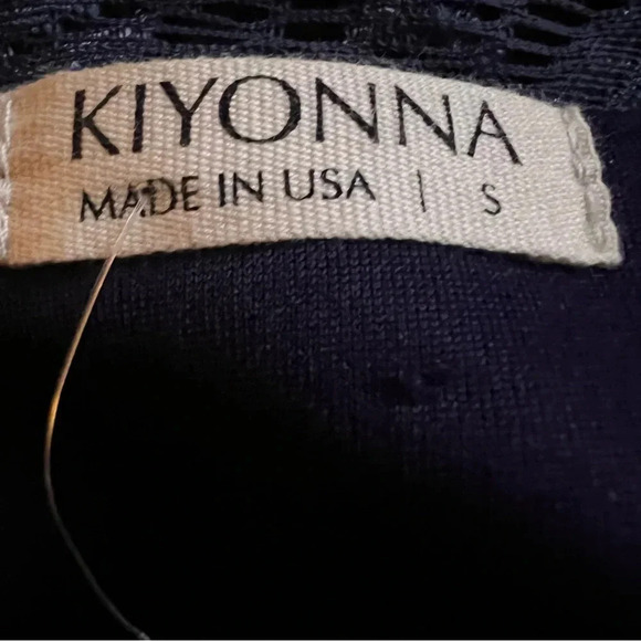 Kiyonna Maria Womens Navy Lace Evening Gown 3/4 Sleeve Scallop Full Length S - Picture 10 of 13